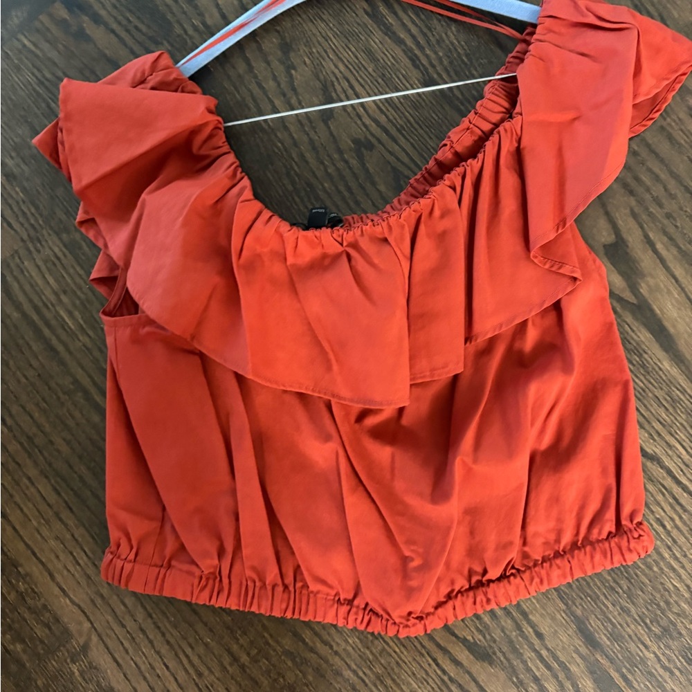 Banana Republic Rust Ruffle Crop Top